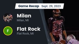 Recap: Milan  vs. Flat Rock  2023