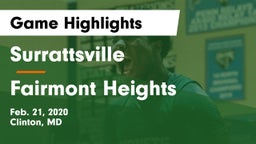 Surrattsville  vs Fairmont Heights  Game Highlights - Feb. 21, 2020