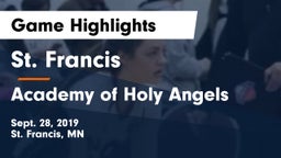 St. Francis  vs Academy of Holy Angels  Game Highlights - Sept. 28, 2019