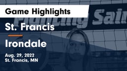 St. Francis  vs Irondale  Game Highlights - Aug. 29, 2022