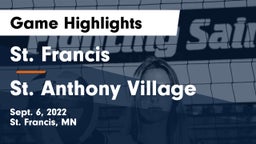 St. Francis  vs St. Anthony Village  Game Highlights - Sept. 6, 2022