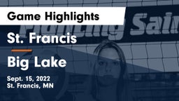 St. Francis  vs Big Lake  Game Highlights - Sept. 15, 2022