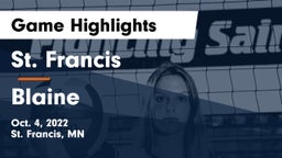St. Francis  vs Blaine  Game Highlights - Oct. 4, 2022