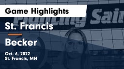 St. Francis  vs Becker  Game Highlights - Oct. 6, 2022
