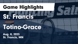 St. Francis  vs Totino-Grace  Game Highlights - Aug. 8, 2023