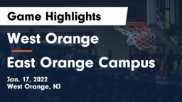 West Orange  vs East Orange Campus  Game Highlights - Jan. 17, 2022