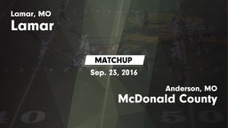 Matchup: Lamar  vs. McDonald County  2016