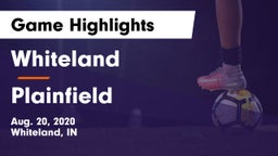 Whiteland  vs Plainfield  Game Highlights - Aug. 20, 2020