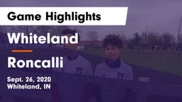 Whiteland  vs Roncalli  Game Highlights - Sept. 26, 2020