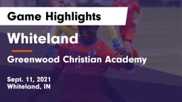 Whiteland  vs Greenwood Christian Academy Game Highlights - Sept. 11, 2021
