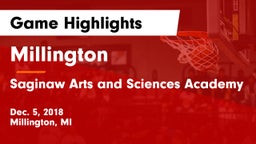 Millington  vs Saginaw Arts and Sciences Academy Game Highlights - Dec. 5, 2018