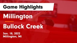 Millington  vs Bullock Creek  Game Highlights - Jan. 18, 2022