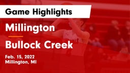 Millington  vs Bullock Creek  Game Highlights - Feb. 15, 2022