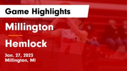 Millington  vs Hemlock  Game Highlights - Jan. 27, 2023