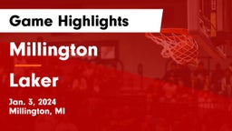 Millington  vs Laker  Game Highlights - Jan. 3, 2024