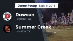 Recap: Dawson  vs. Summer Creek  2018