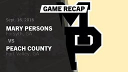 Recap: Mary Persons  vs. Peach County  2016