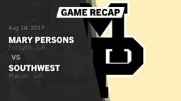 Recap: Mary Persons  vs. Southwest  2017