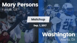 Matchup: Mary Persons HS vs. Washington  2017