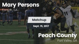 Matchup: Mary Persons HS vs. Peach County  2017
