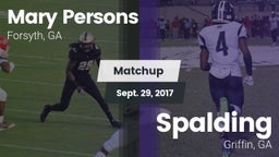 Matchup: Mary Persons HS vs. Spalding  2017