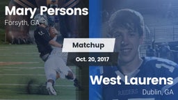 Matchup: Mary Persons HS vs. West Laurens  2017