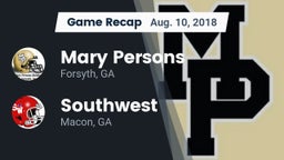 Recap: Mary Persons  vs. Southwest  2018