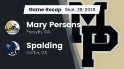 Recap: Mary Persons  vs. Spalding  2018