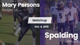 Matchup: Mary Persons HS vs. Spalding  2019