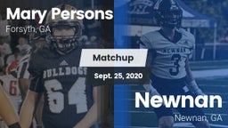 Matchup: Mary Persons HS vs. Newnan  2020