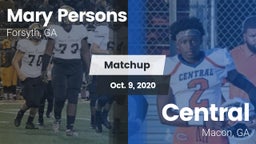 Matchup: Mary Persons HS vs. Central  2020