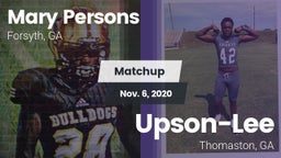 Matchup: Mary Persons HS vs. Upson-Lee  2020
