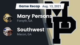 Recap: Mary Persons  vs. Southwest  2021