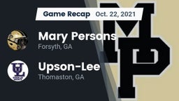 Recap: Mary Persons  vs. Upson-Lee  2021