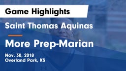 Saint Thomas Aquinas  vs More Prep-Marian  Game Highlights - Nov. 30, 2018