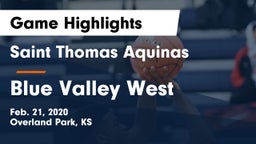 Saint Thomas Aquinas  vs Blue Valley West  Game Highlights - Feb. 21, 2020