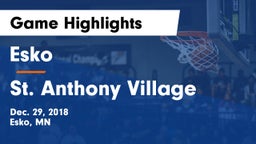 Esko  vs St. Anthony Village Game Highlights - Dec. 29, 2018