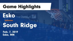 Esko  vs South Ridge Game Highlights - Feb. 7, 2019