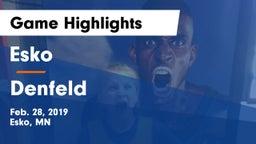 Esko  vs Denfeld  Game Highlights - Feb. 28, 2019