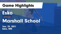 Esko  vs Marshall School Game Highlights - Jan. 25, 2021