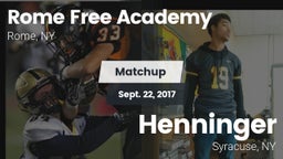 Matchup: Rome Free Academy vs. Henninger  2017