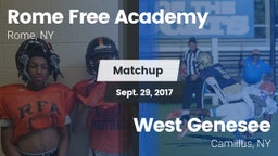 Matchup: Rome Free Academy vs. West Genesee  2017