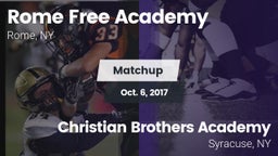 Matchup: Rome Free Academy vs. Christian Brothers Academy  2017