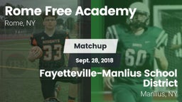 Matchup: Rome Free Academy vs. Fayetteville-Manlius School District  2018