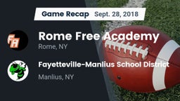 Recap: Rome Free Academy  vs. Fayetteville-Manlius School District  2018
