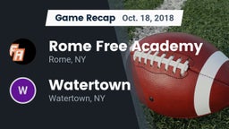 Recap: Rome Free Academy  vs. Watertown  2018