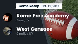 Recap: Rome Free Academy  vs. West Genesee  2018