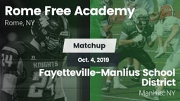 Matchup: Rome Free Academy vs. Fayetteville-Manlius School District  2019