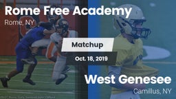 Matchup: Rome Free Academy vs. West Genesee  2019