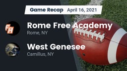 Recap: Rome Free Academy  vs. West Genesee  2021